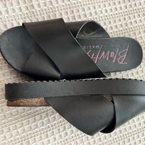 Blowfish Black Cross-Strap Mules